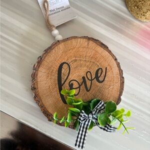 Wooden Love Wall Decor with Greenery